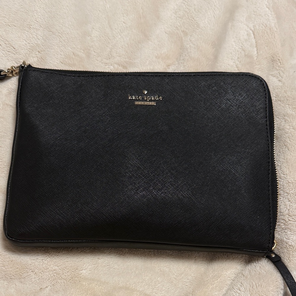 Kate Spade Black Leather Clutch charger.